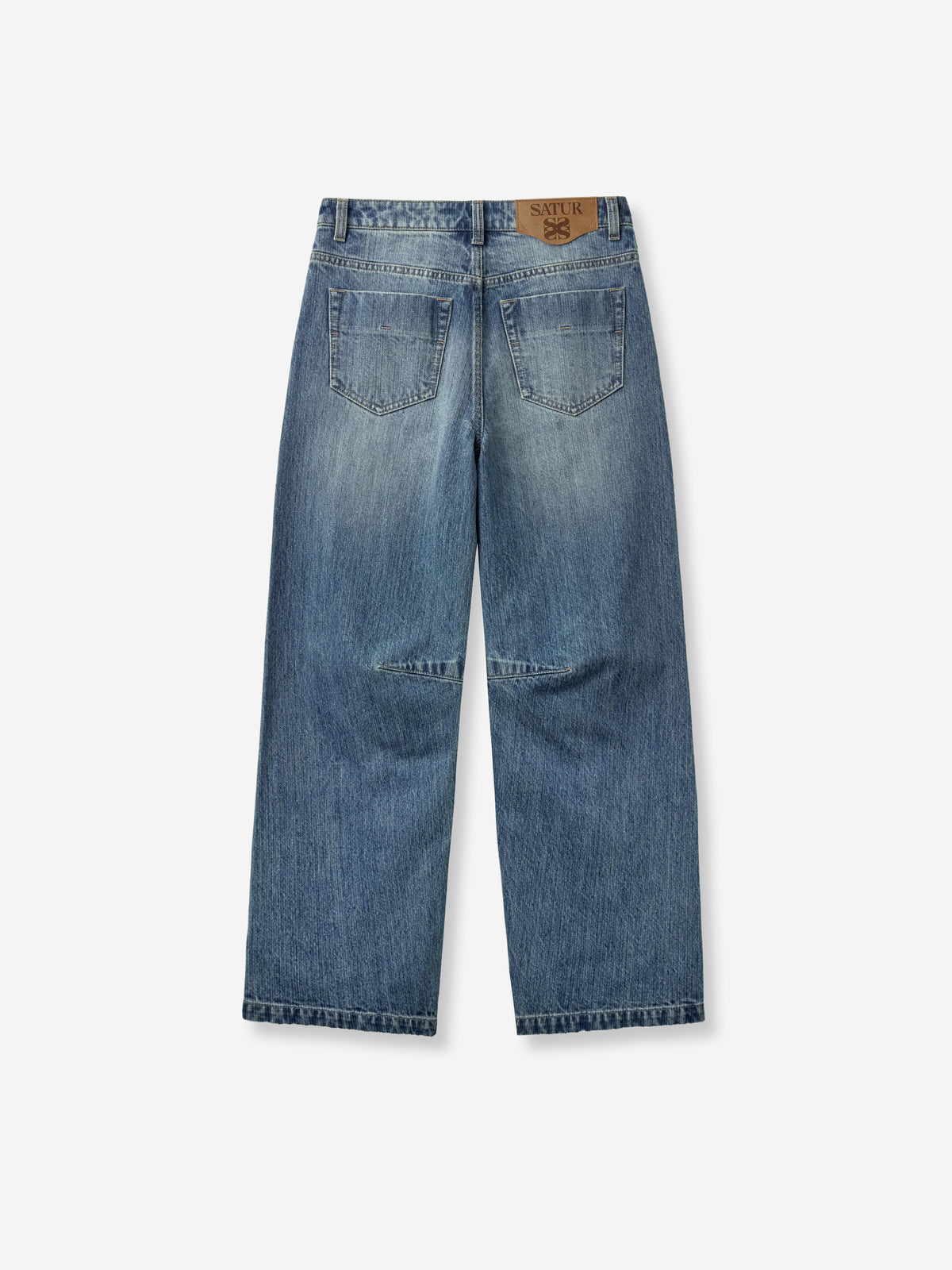(W) Wide Fit Slub Denim Pants