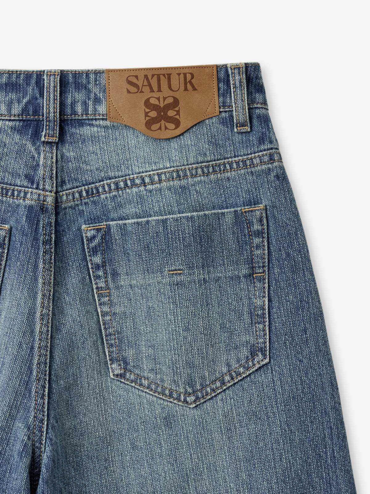 (W) Wide Fit Slub Denim Pants