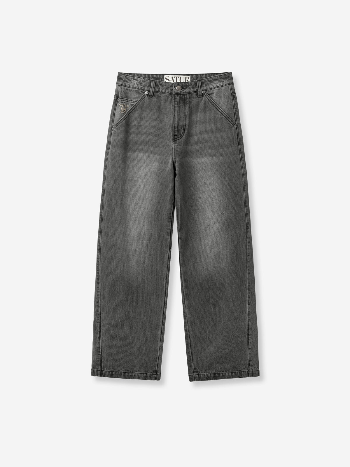 (W) Wide Fit Slub Denim Pants