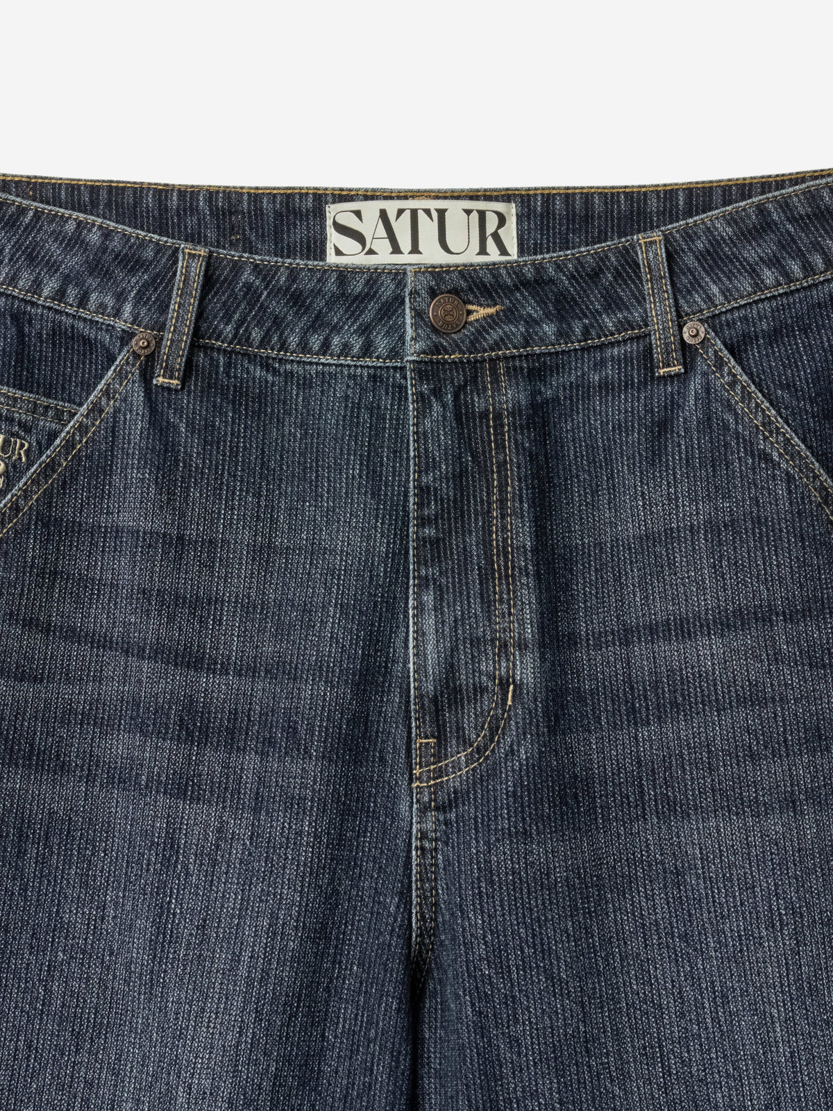 (M) Wide Fit Slub Denim Pants