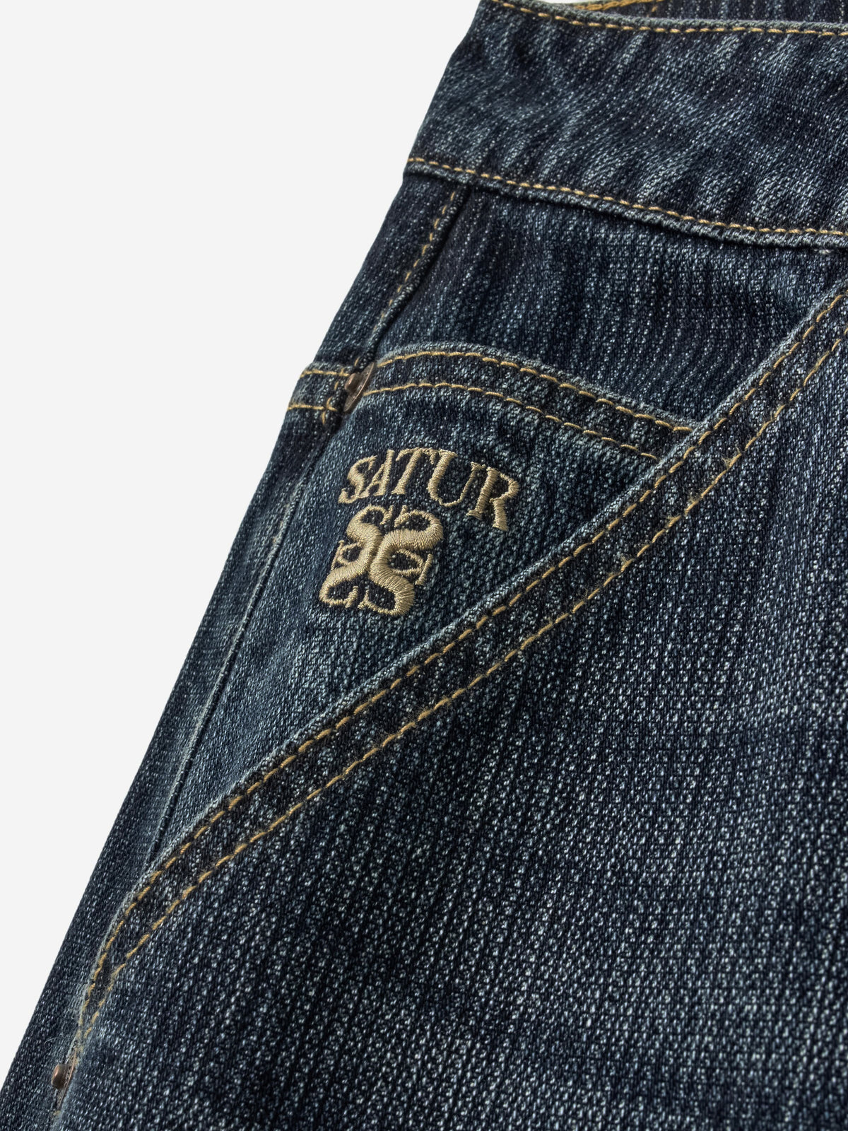 (M) Wide Fit Slub Denim Pants