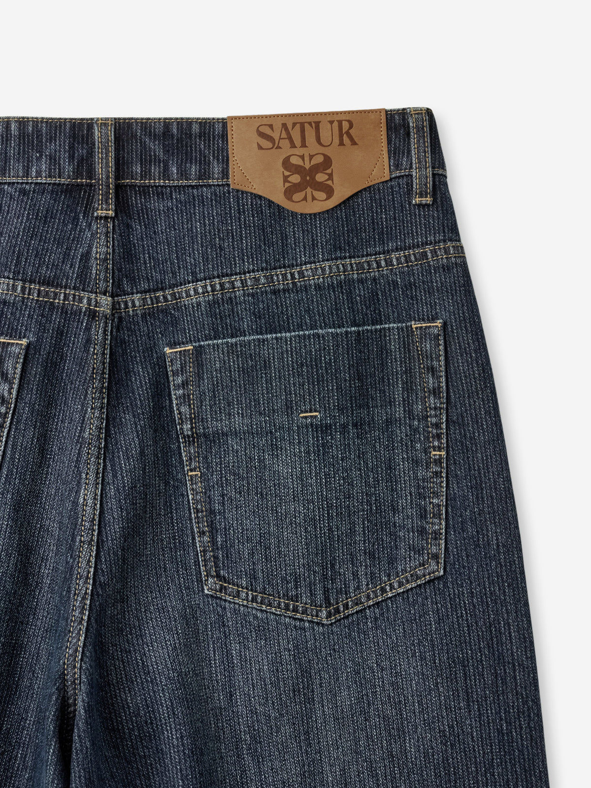(M) Wide Fit Slub Denim Pants