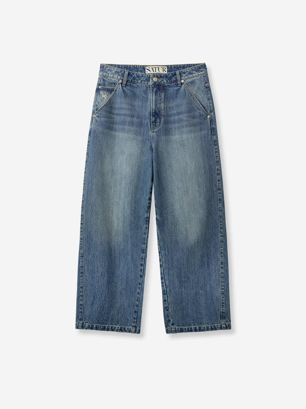 (M) Wide Fit Slub Denim Pants