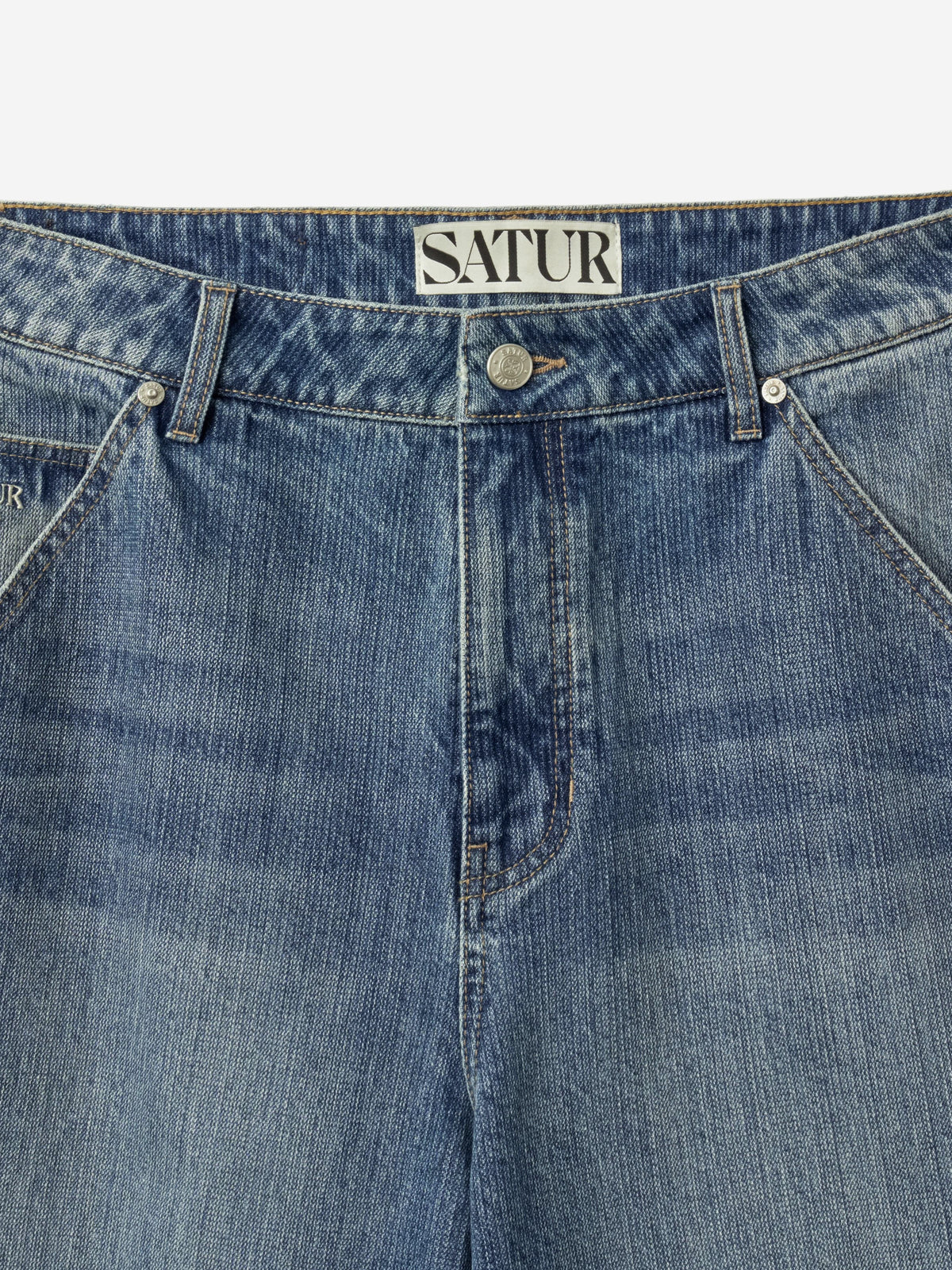 (M) Wide Fit Slub Denim Pants