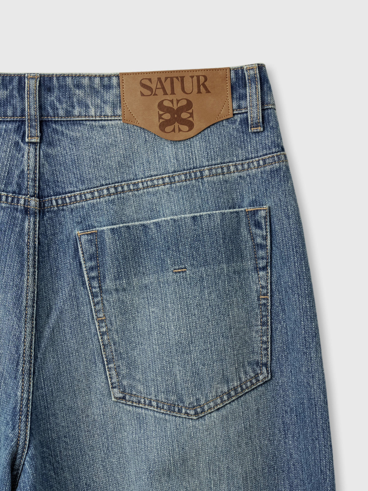 (M) Wide Fit Slub Denim Pants