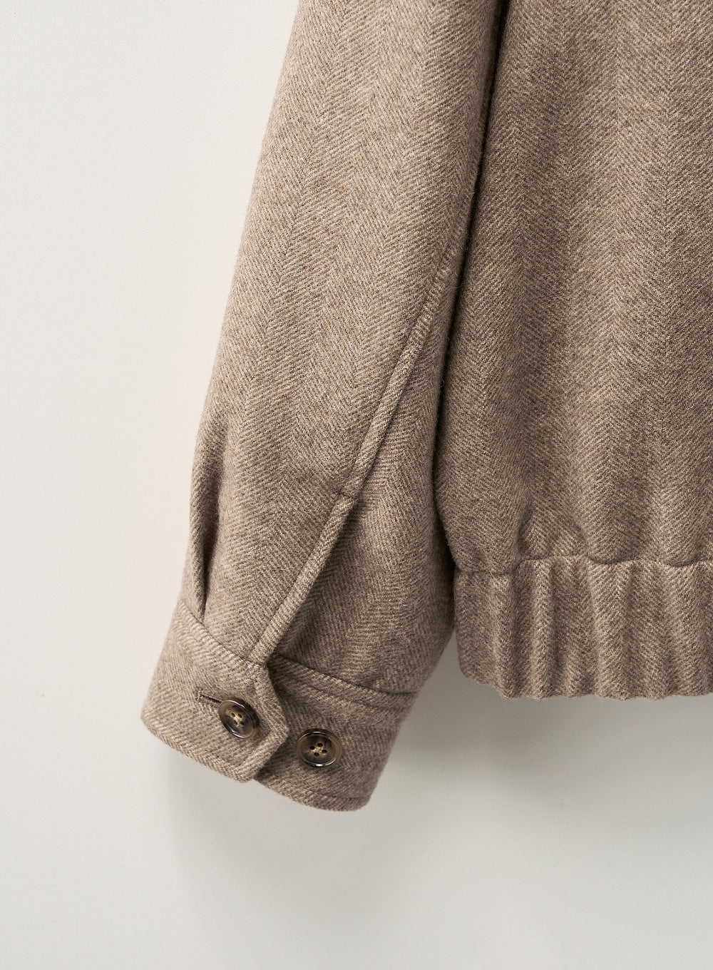 (M) Herringbone Wool Harrington Jacket