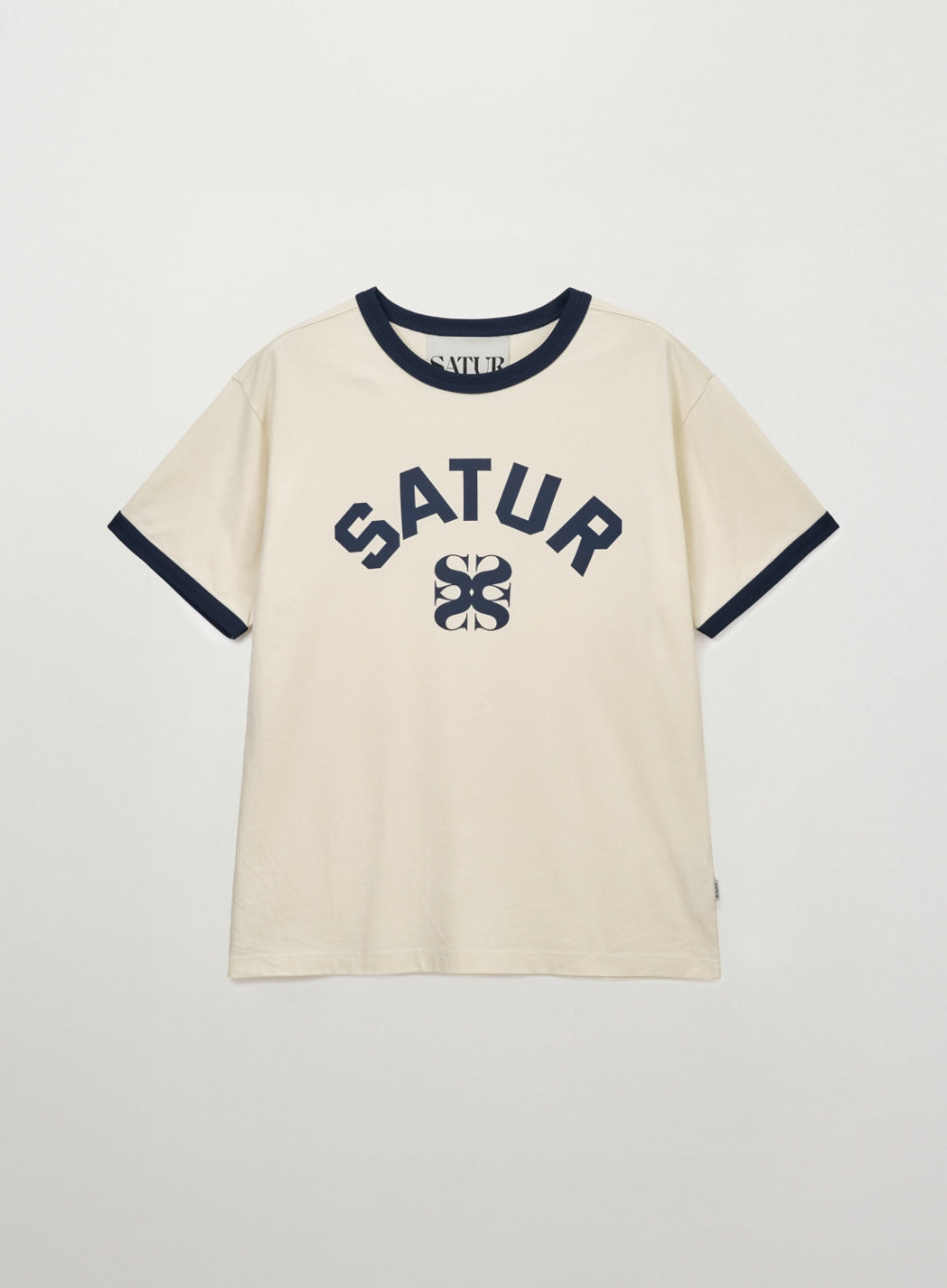 未使用⭐︎SATUR セター クロップド リンガー Tシャツ ホワイト［B5］ 未使用⭐︎SATUR セター クロップド リンガー Tシャツ ホワイト［B5