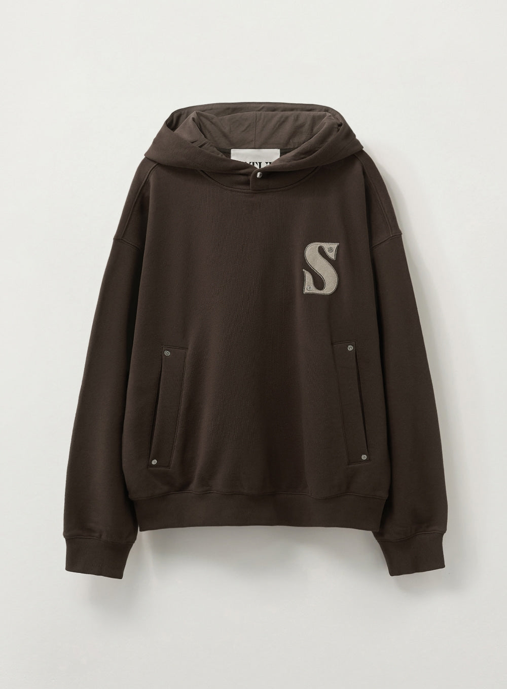 (U) Rivet Applique Pocket Logo Hoodie