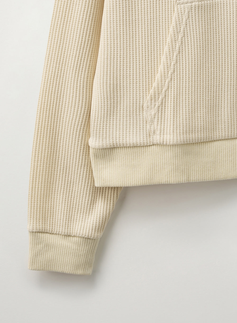 U) Half Button Waffle Hoodie