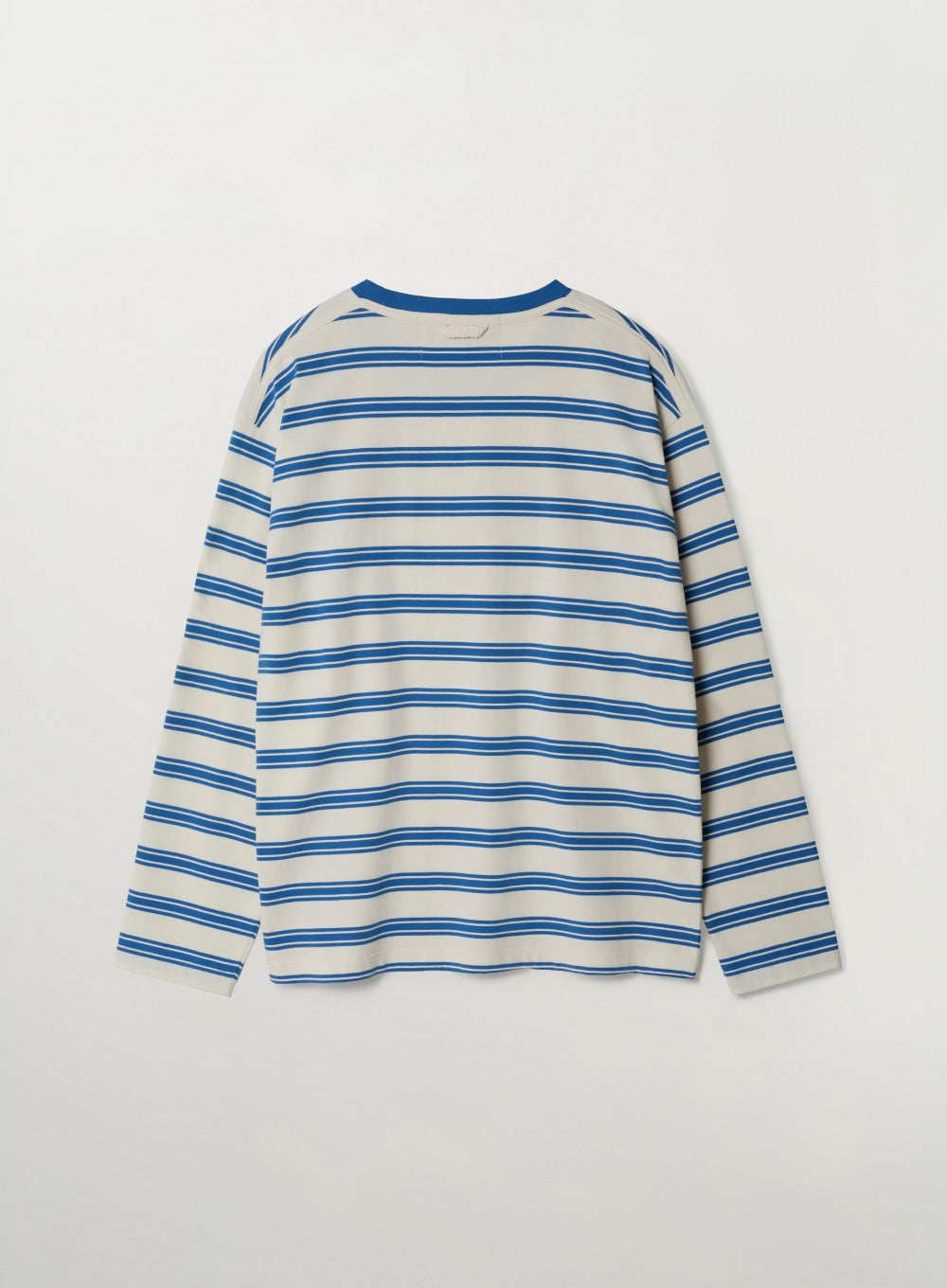 (U) Font Embroidery Striped Long Sleeve