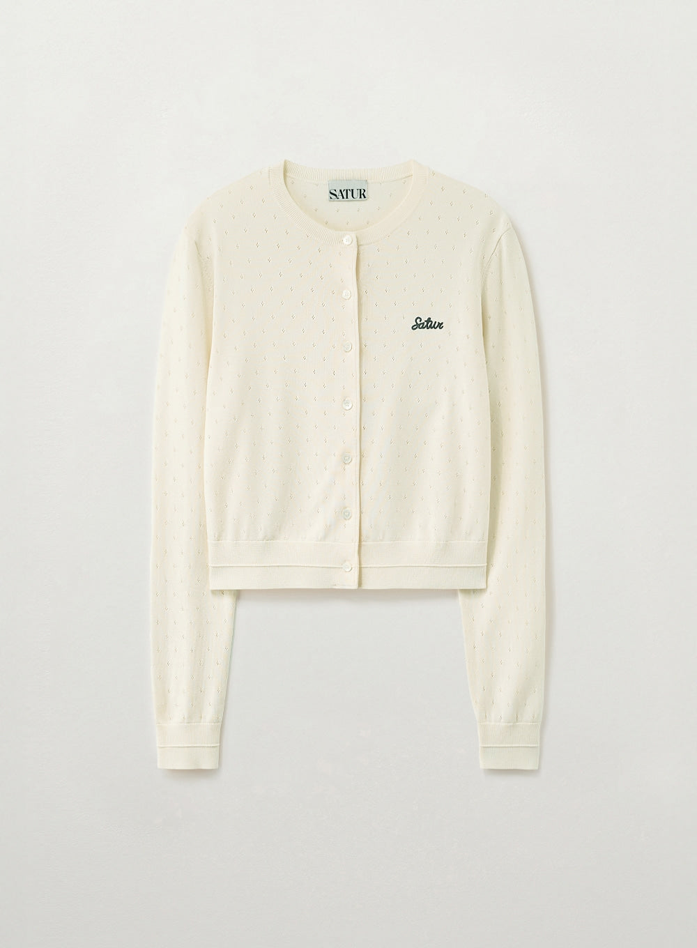 (W) Pointel Crew Neck Cardigan