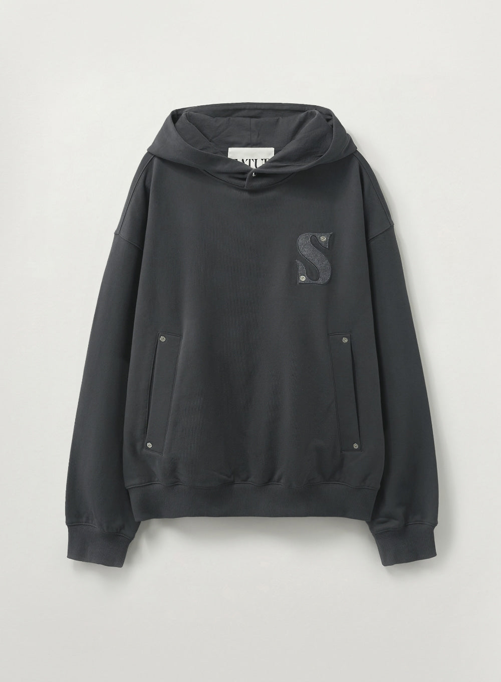 (U) Rivet Applique Pocket Logo Hoodie