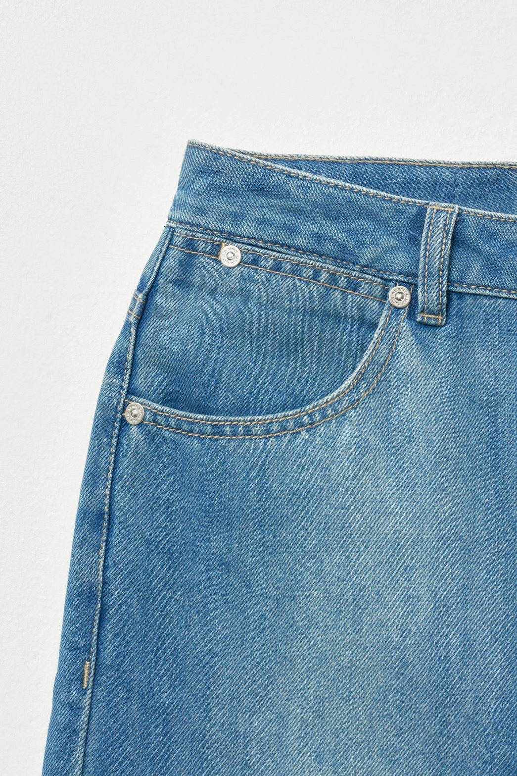 (W) Linen Relaxed Denim Pants