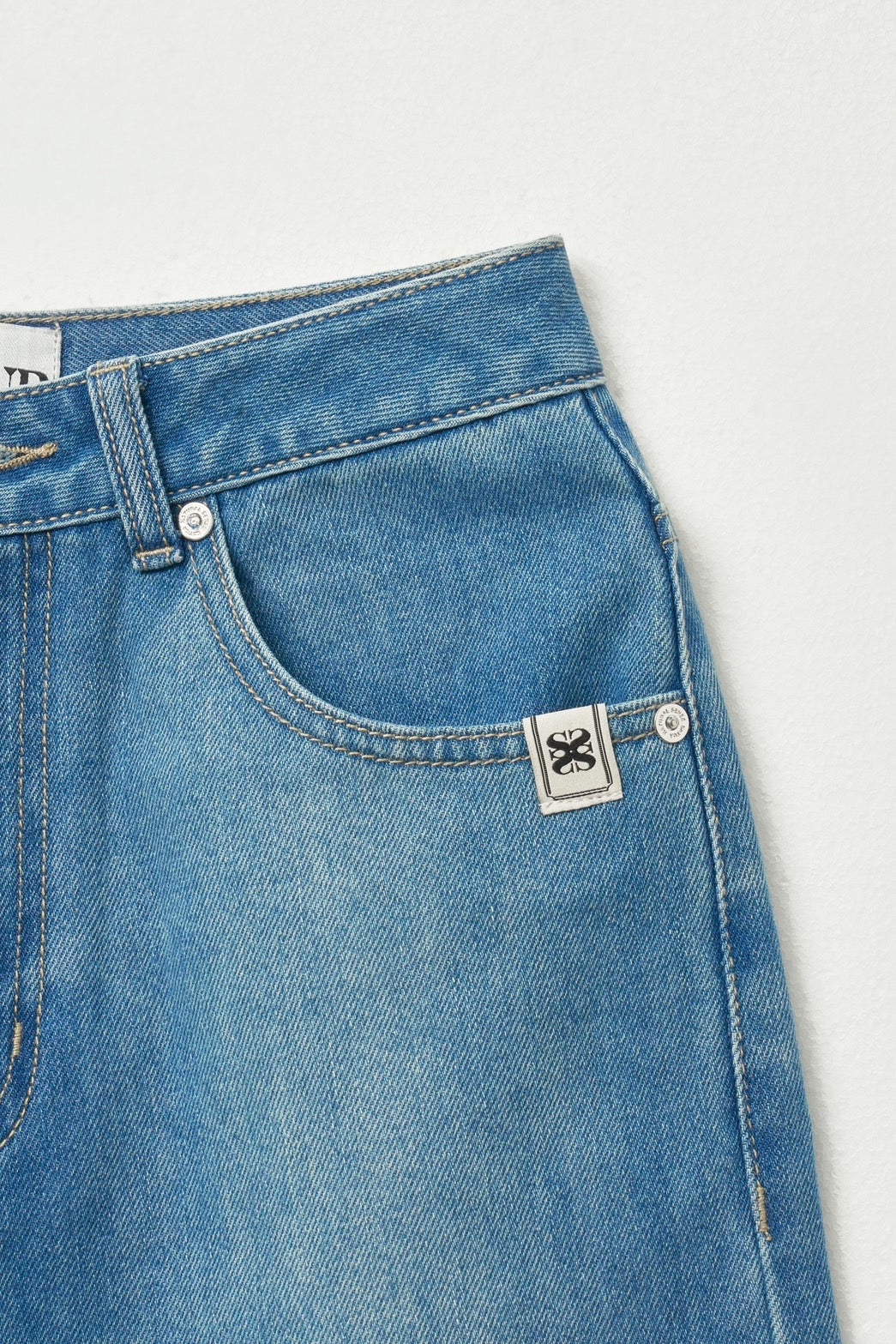 (W) Linen Relaxed Denim Pants