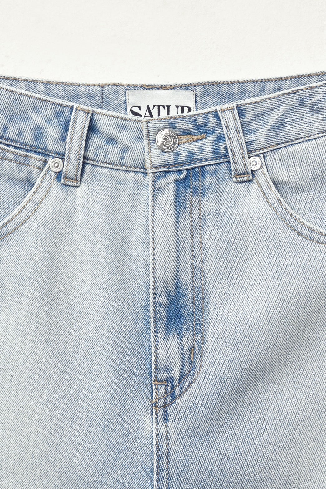 (W) Linen Relaxed Denim Pants