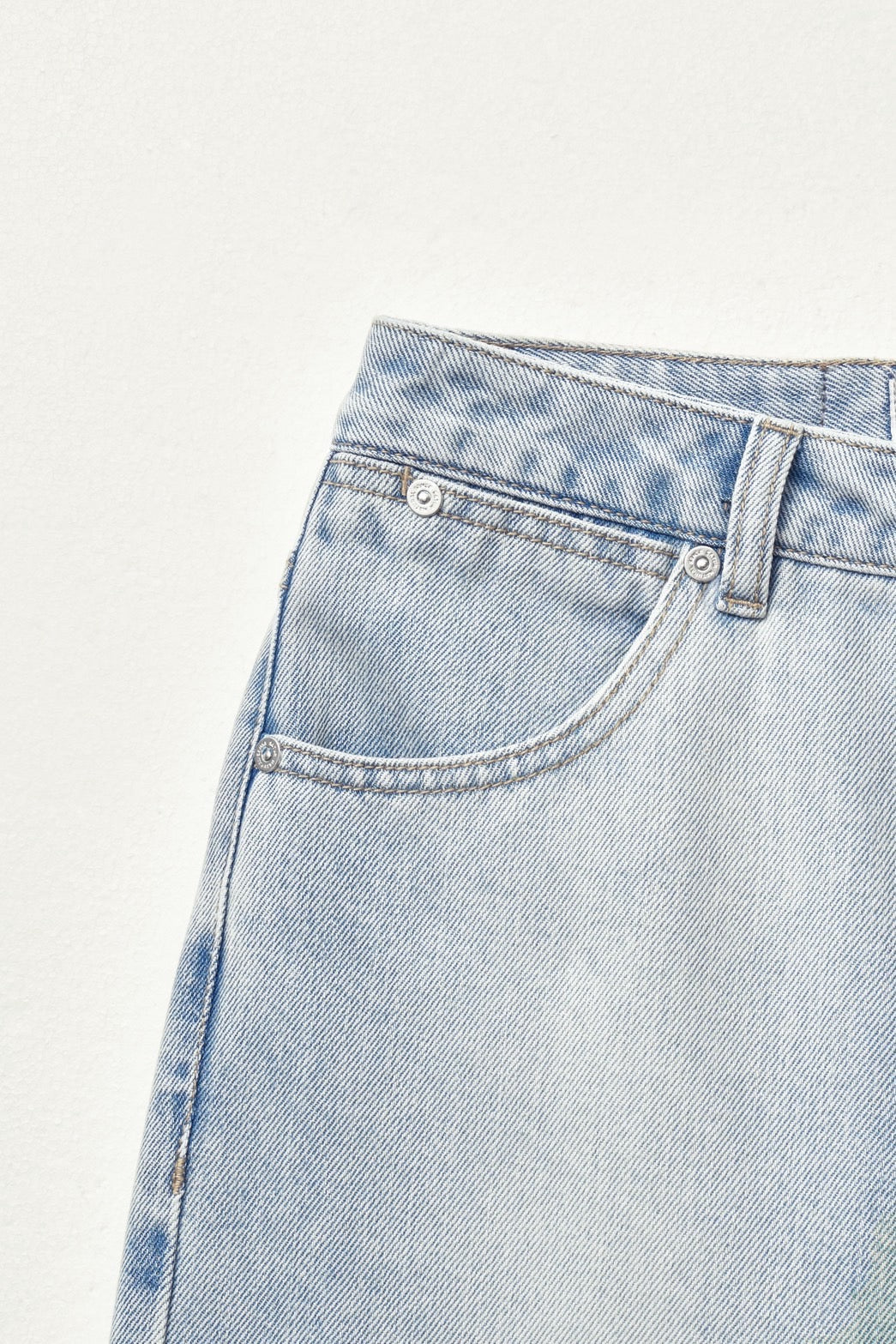 (W) Linen Relaxed Denim Pants