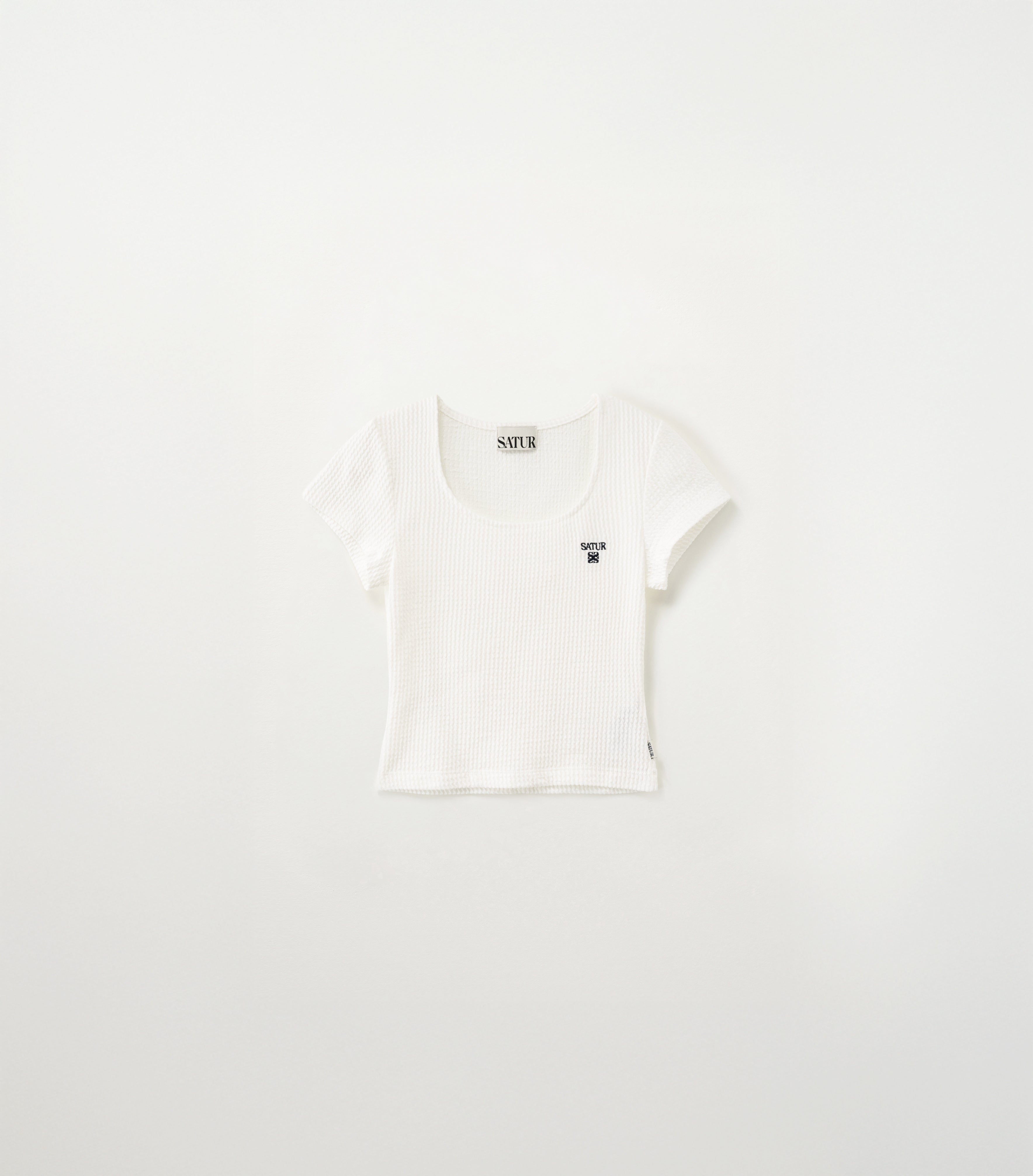 (W) Square Neck Crinkle T-shirt