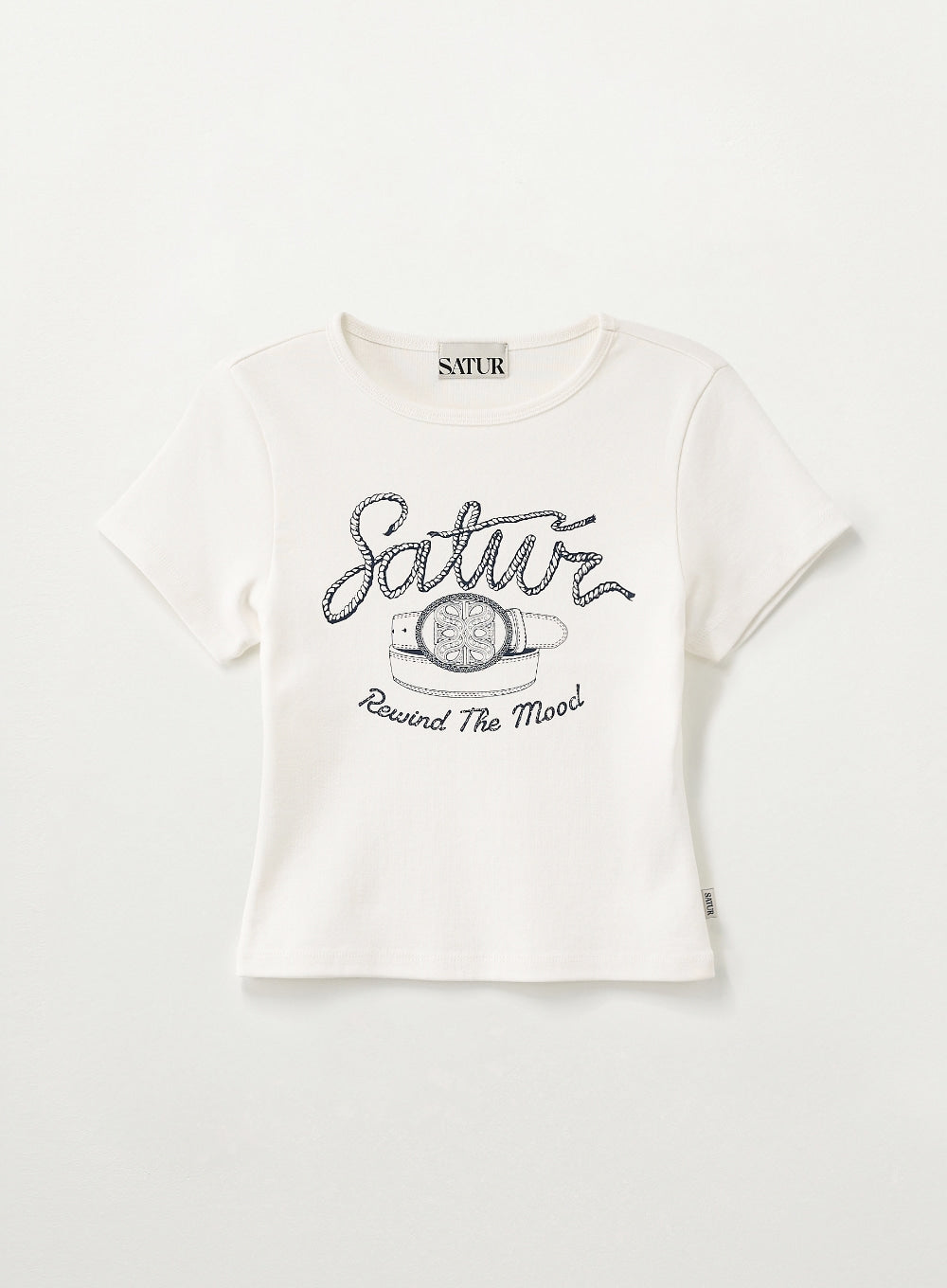 (W) Belt Graphic Slim Fit T-shirt