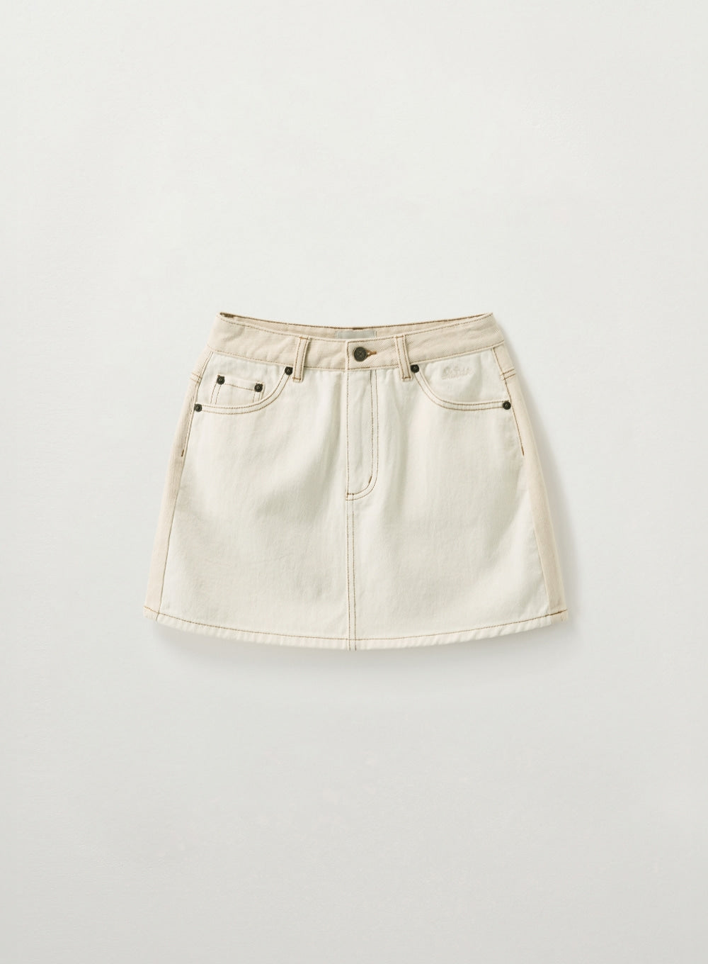 (W) Contrast Denim Skirt