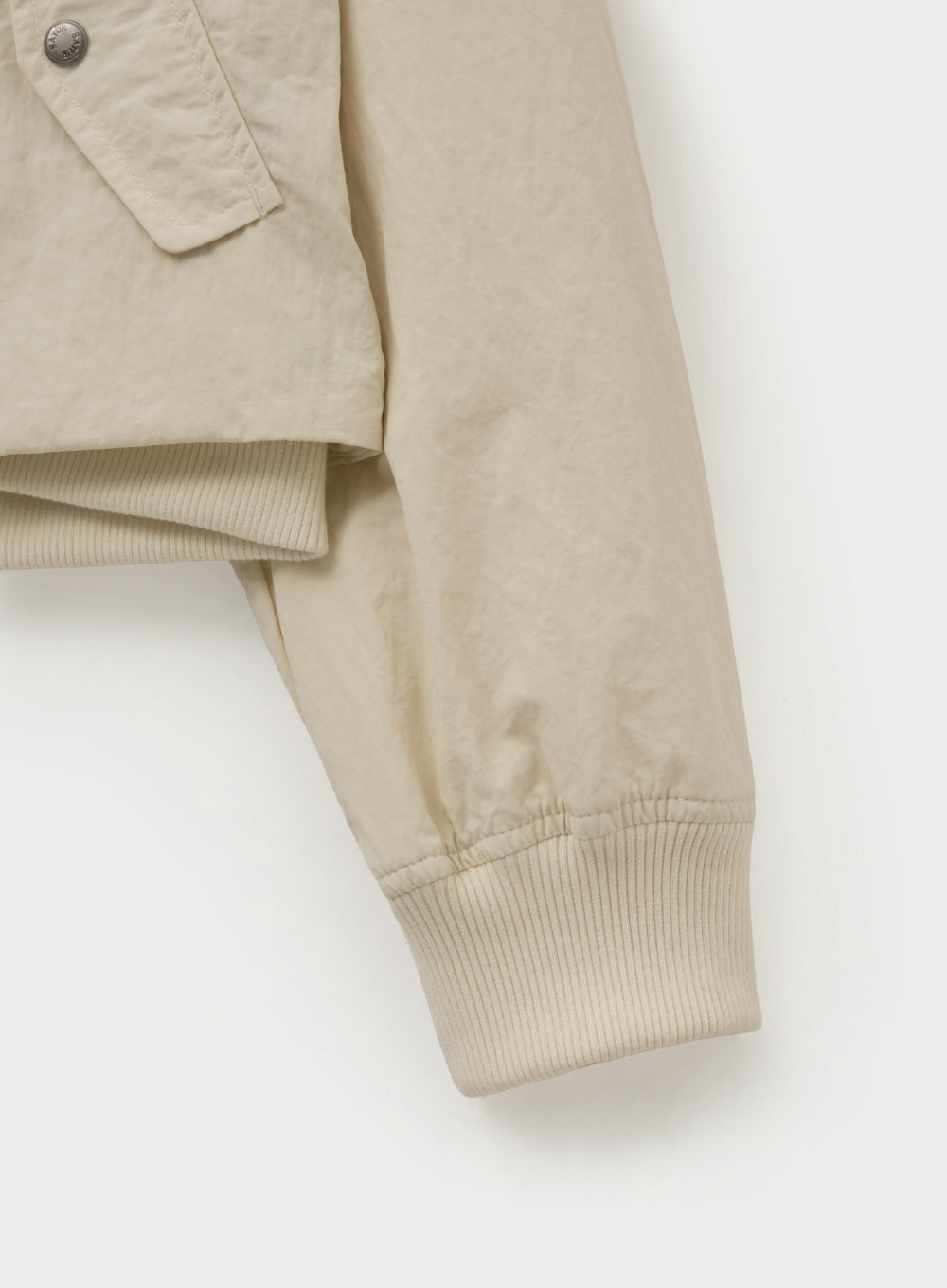 (W) Nylon Crop Bomber Jacket