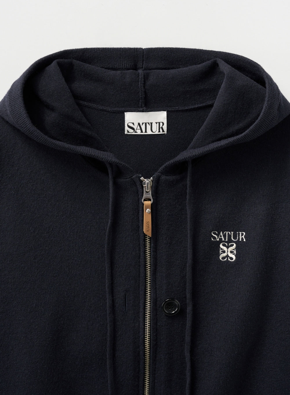 W) Classic Knit Hood Zip-up