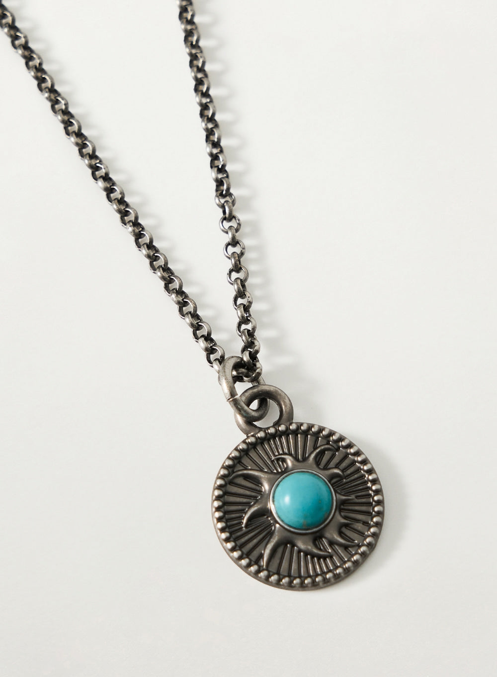 (U) Sun Retro Turquoise Stone Necklace