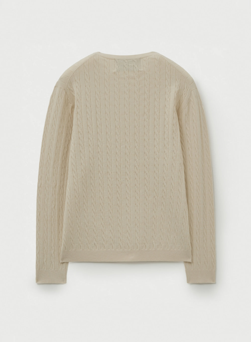 (U) Plain Cable Knit Crew Neck