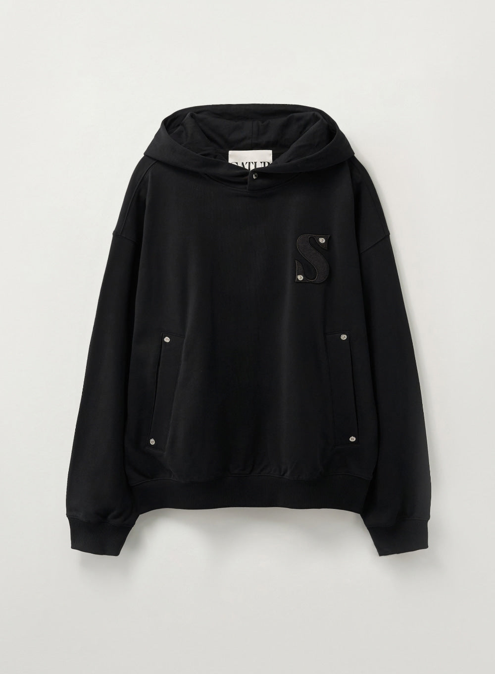(U) Rivet Applique Pocket Logo Hoodie