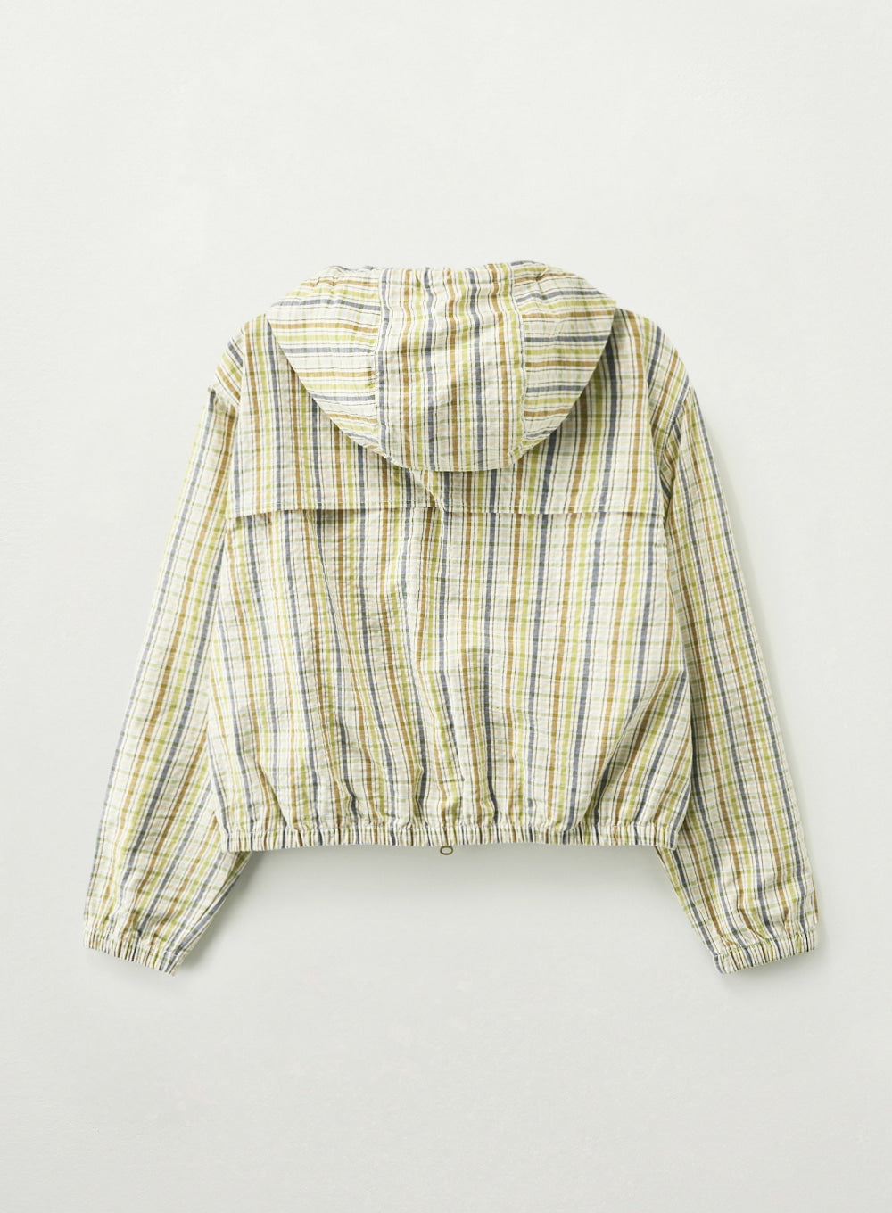 (W) Cropped Hoodie Check Jacket