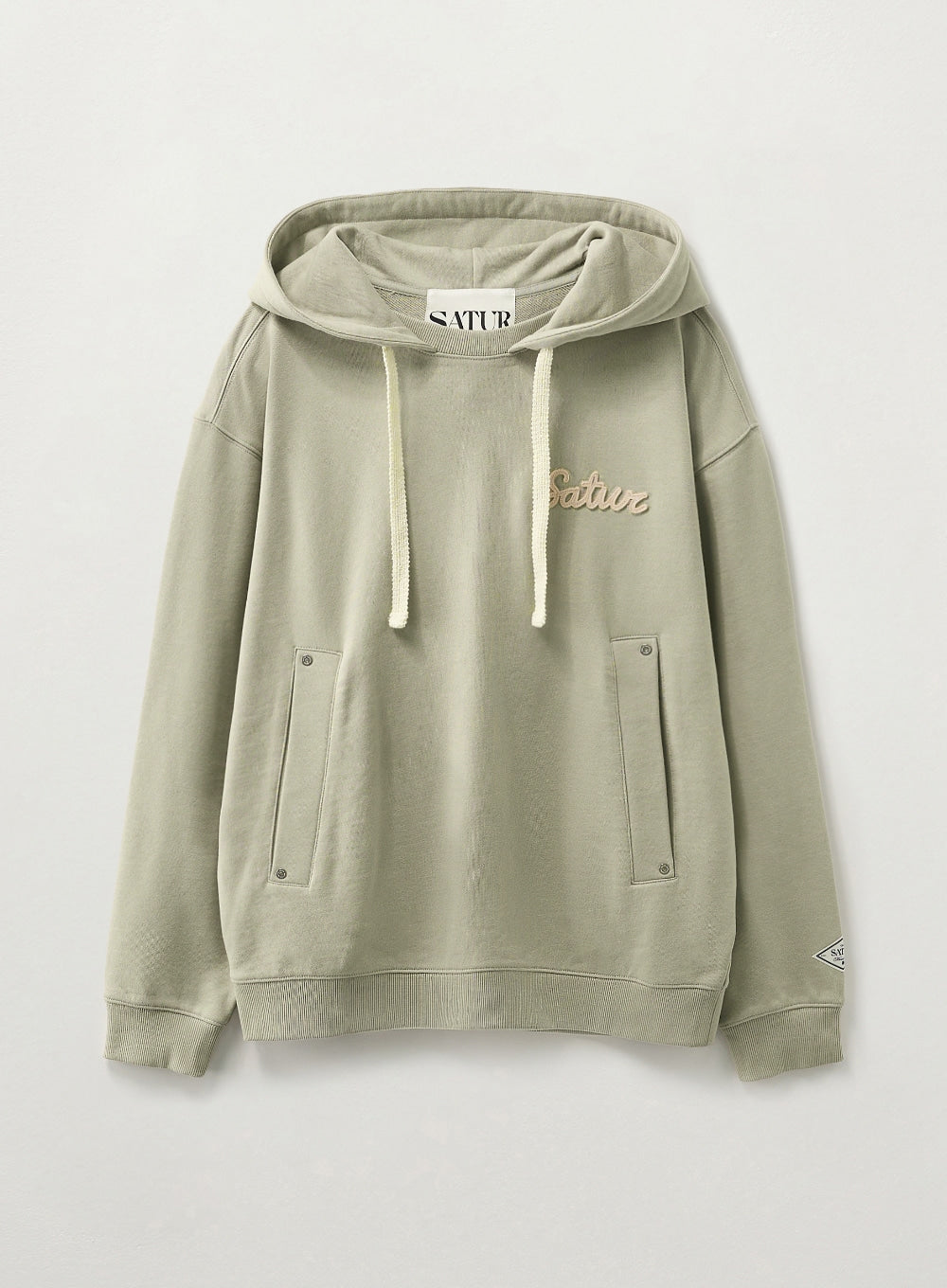 (U) Satur Applique Round Neck Hood T-shirt