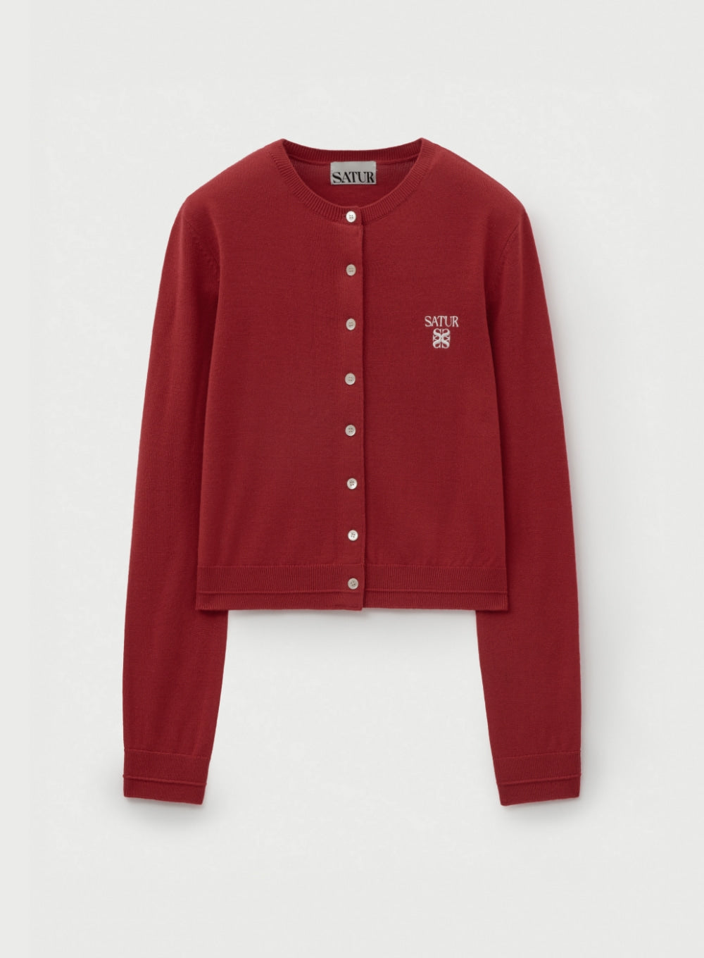 W) Basic Crew Neck Fine Cardigan