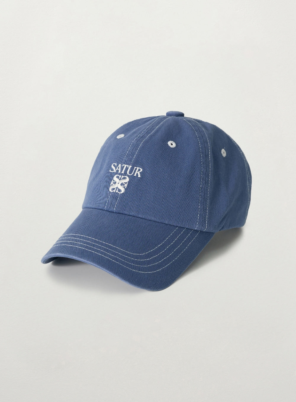 SATUR セター キャップ コントラスト カラースティッチダイド ネイビー U) Contrast Color Stitch Dyed Ball Cap