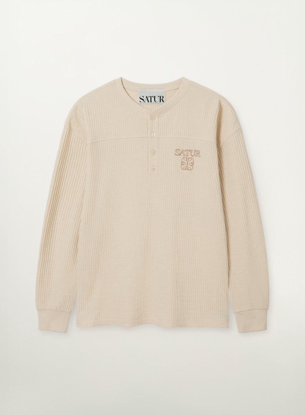 U) Waffle Henley Neck Long Sleeve