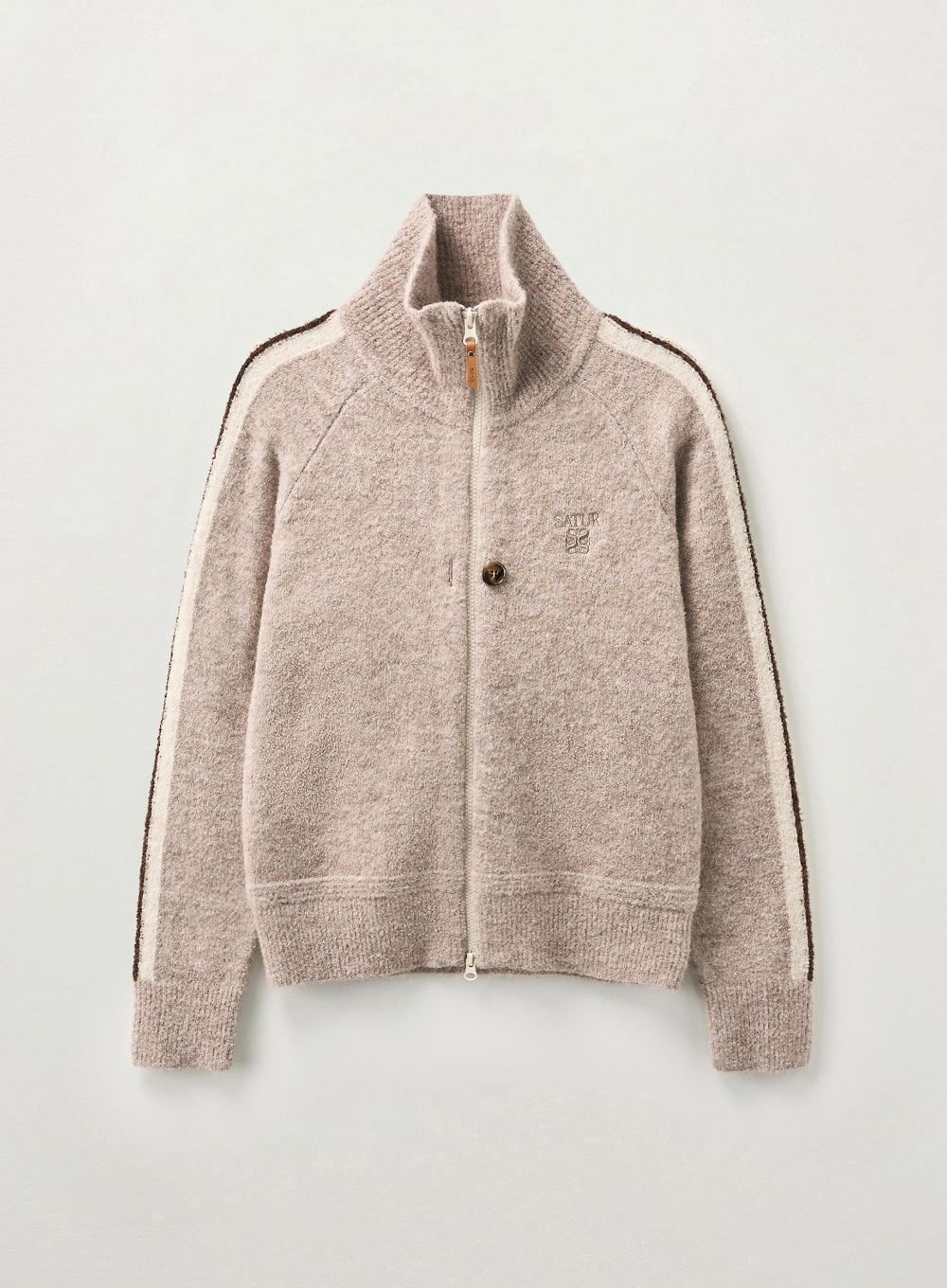 W) Lawton Semi Cropped Knit Zip-up