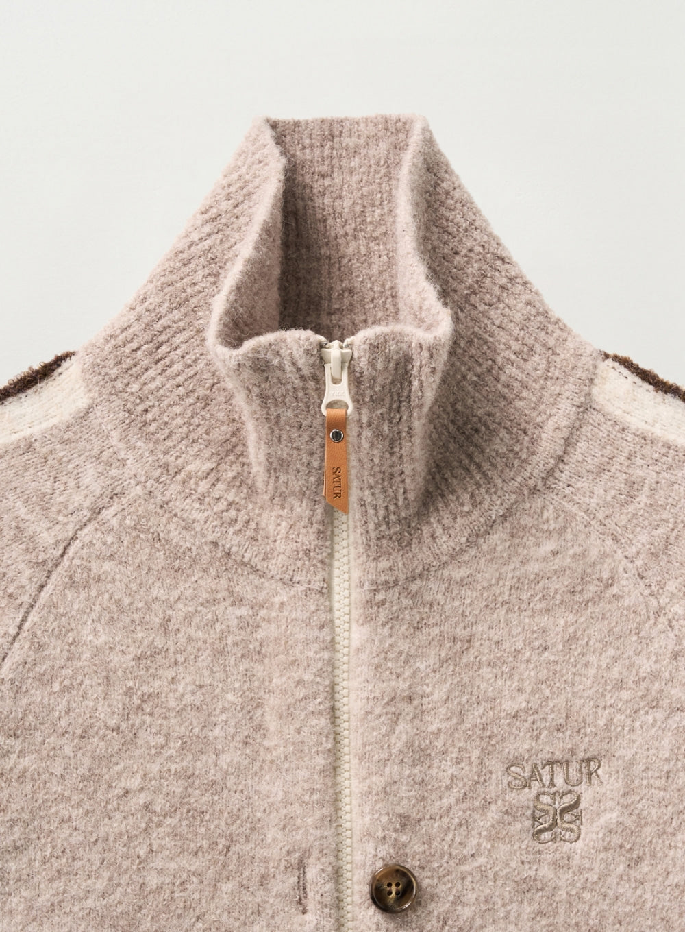 W) Lawton Semi Cropped Knit Zip-up