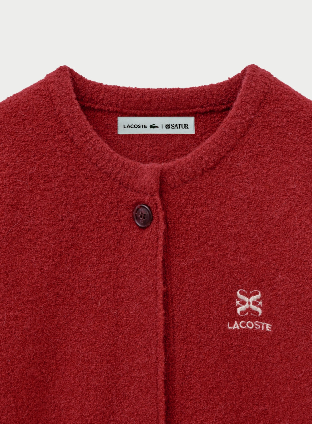 (W) Satur X Lacoste Single Button Crop Cardigan
