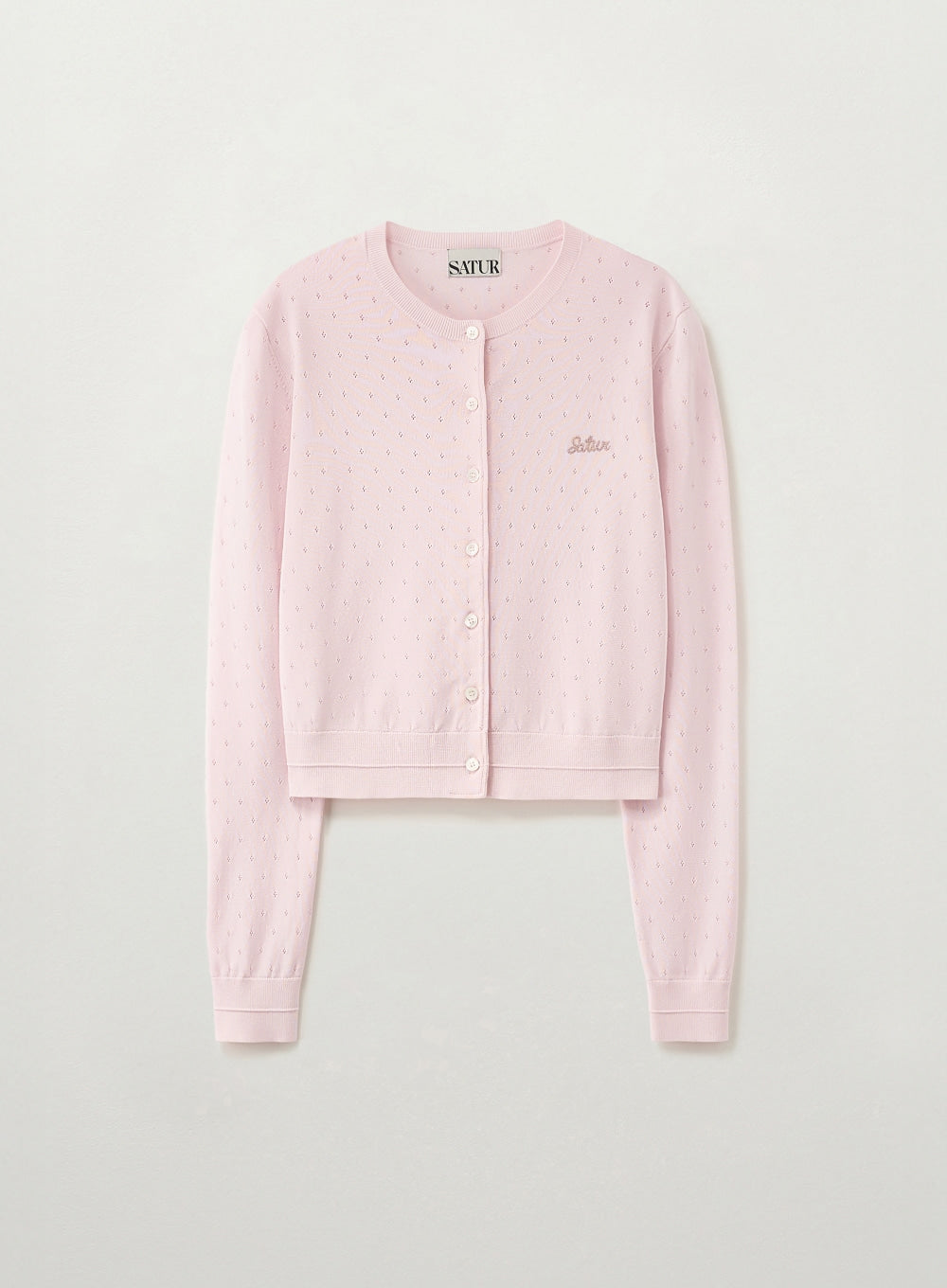 (W) Pointel Crew Neck Cardigan